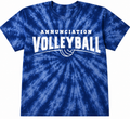 Adult Unisex Blue Tie Dye Tshirt Volleyball