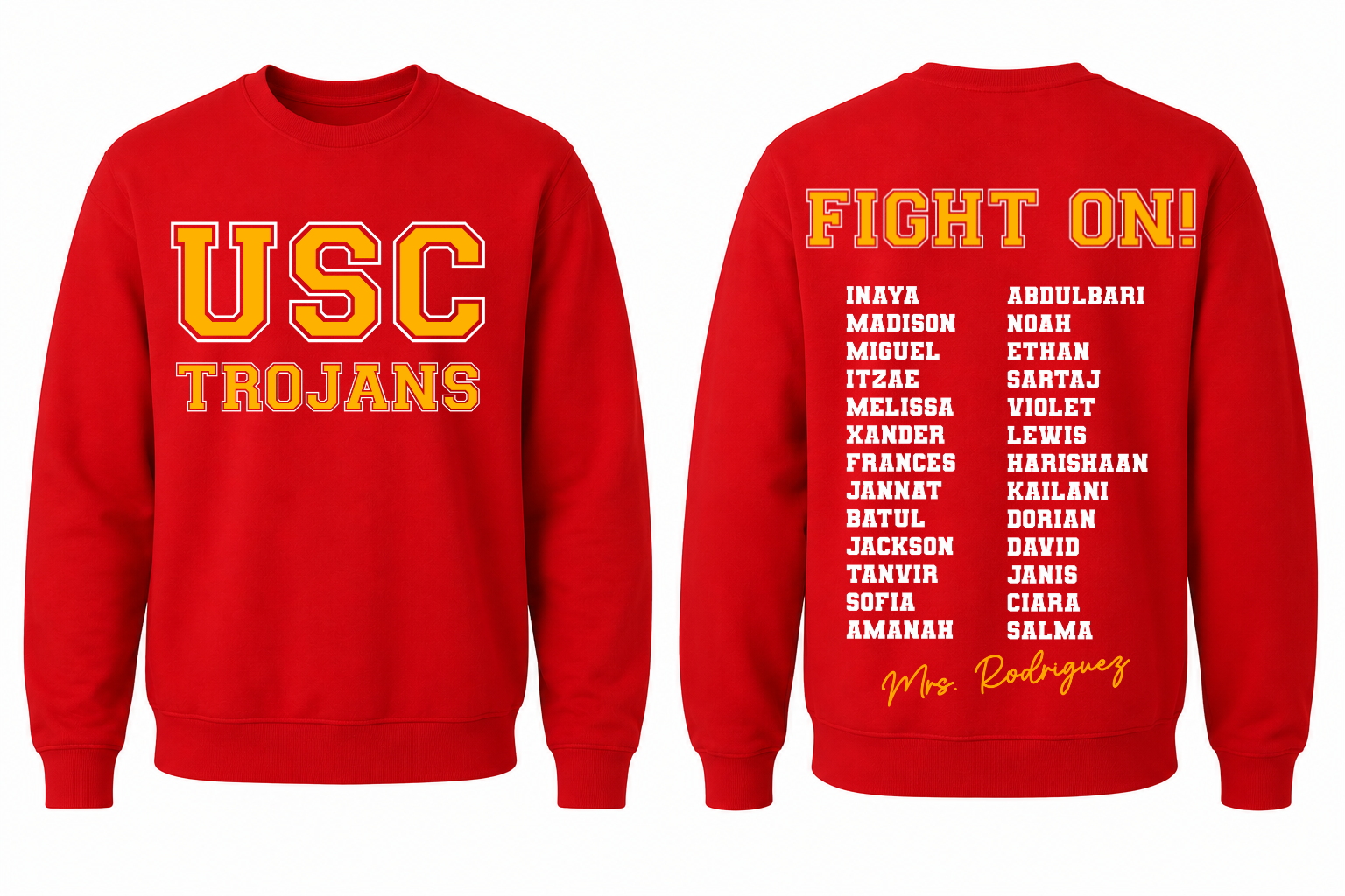 Trojans Youth Red Crewneck Sweatshirt