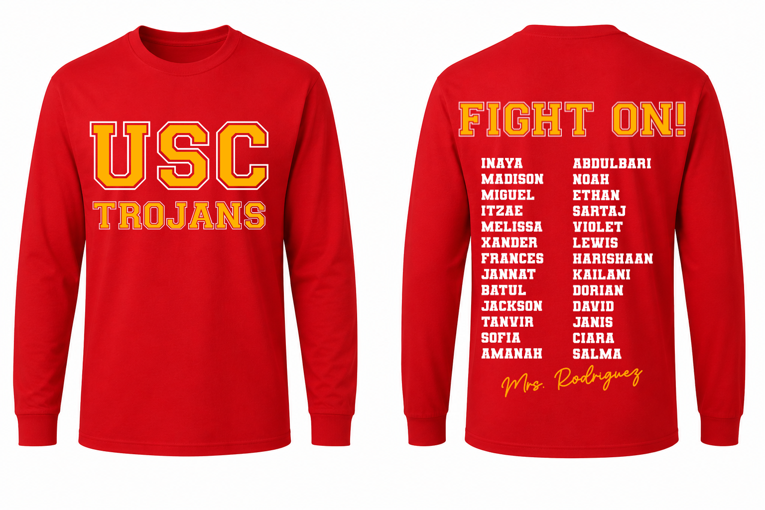 Trojans Red Long Sleeve Shirt